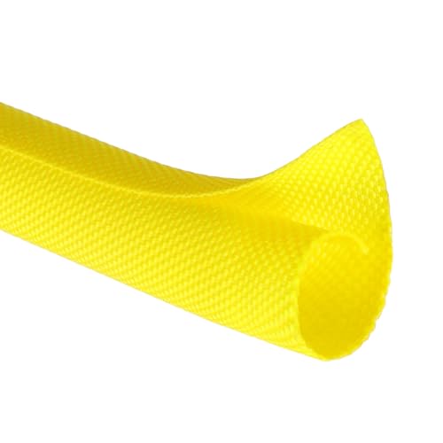 Split Wire Loom, 20ft Automotive Cable Protector Sleeve, Flexible Braided Cable Sleeves High Temperature Cable Management (Yellow, 3/4") - color: Yellow, size: 3/4"