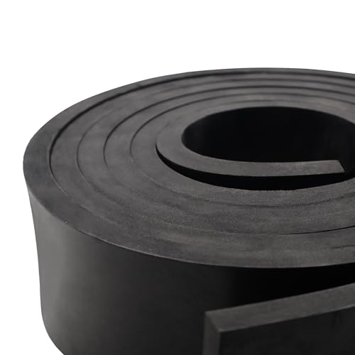 DEVNOL Rubber Strip 1/2(.500)" Thick X 3" Wide X 10'Long Grade 65A for Gasket, Surface Protection, Sealing - size: 1/2" x 3" x 10'