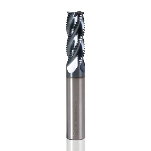 3/8" 4 Flute Roughing End Mill AlTiN Coated Carbide, 1Pcs - size: 3/8 in