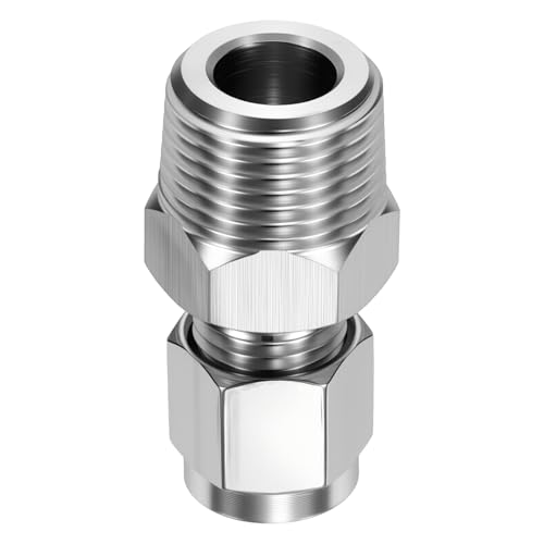 1/4"OD Compression x 3/8" NPT Male Union Coupling Connector - size: 1/4"OD Compression x 3/8" NPT Male