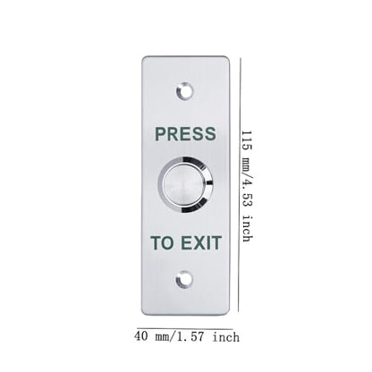 Push to Exit Button，12V DC Push to Exit Switch with LED Light, IP67 Waterproof,NC/NO/COM Outputs, Surface Mount Request-to-Exit Device for Access Control Systems (115X40-A) - color: 115X40-A