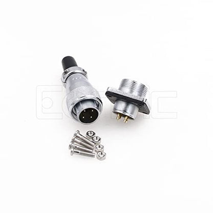 WS16 4 Pin Aviation Connector Waterproof Plug Male Female Square Socket Metal Threaded Signal LED Industrial Equipment - size: 4Pin