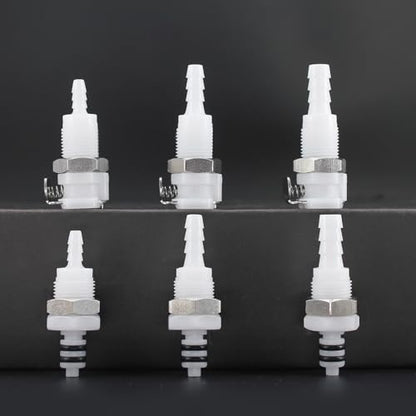 2Pcs 1/8" Plastic Panel Mounting Hose Barb Quick Connector Disconnect - size: 1/8 Inch