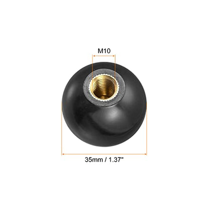 uxcell 6Pcs Threaded Ball Knobs, M10 Female Thread Thermoset Ball Knob - color: Black, size: M10x1.37''