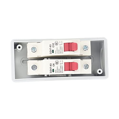 2 Way Distribution Box Circuit Breakers with Distribution Case Distribution Box for Outdoor(6A 32A) - color: 6A 32A
