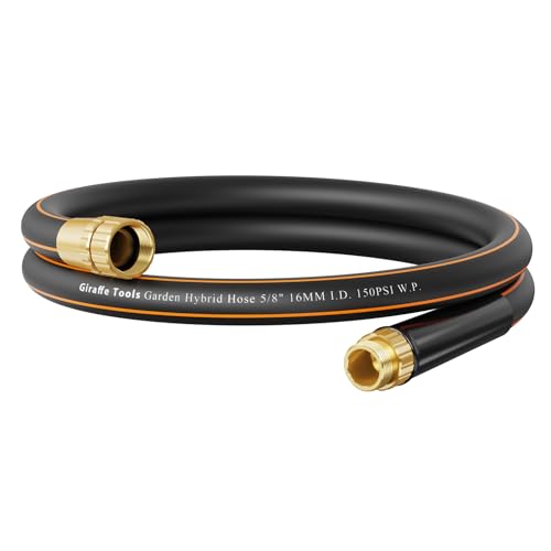 Giraffe Tools Garden Hose 6ft x 5/8'', Short Water Hose Heavy Duty, Lightweight, Flexible Hybrid Hose, Male to Female Fittings - size: 6FT Male Female