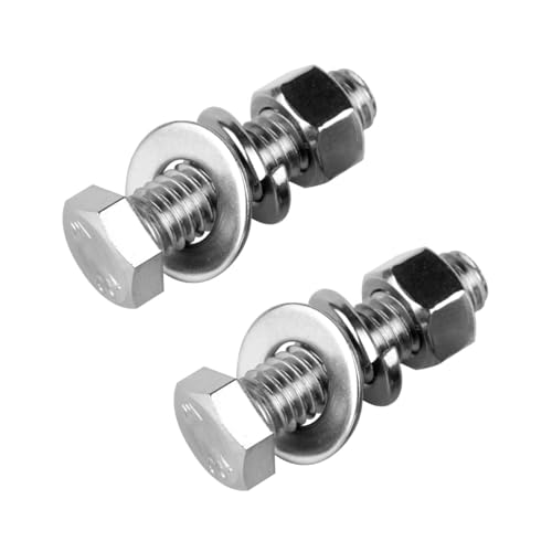 4Sets 1/2-13 x 1-1/4" Hex Head Bolts Screws with Hex Nuts and Thick Flat & Lock Washers, 304 Stainless Steel, UNC Coarse Thread, Silver Finish - color: Silver, size: 1/2-13 x 1-1/4" (4Set)