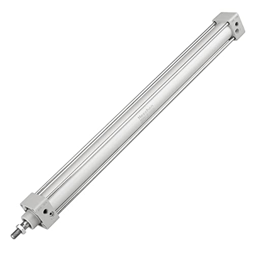 Heschen Tie-Rod Pneumatic Air Cylinder, SC 32-450, 32mm Bore, 450mm Stroke, PT 1/8 Port, Double Acting, Adjustable Cushion, Self-Lubricating Actuator for Industrial & Woodworking - size: 450mm Stroke