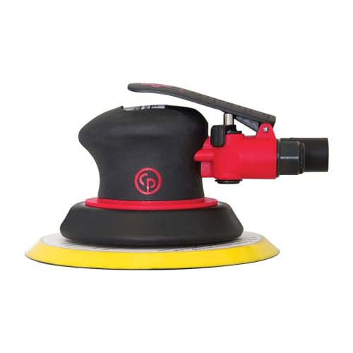 Chicago Pneumatic CP7255E - Air Random Orbital Sander Tool, Home Improvement, Woodworking Tools, Polisher, Sanding Tool, Hook & Loop, Non-Vacuum, 6 Inch (150 mm), 0.28 HP / 210 W - 12000 RPM, One Size, Factory - size: One Size, style: Non-Vacuum, Eco-Chan