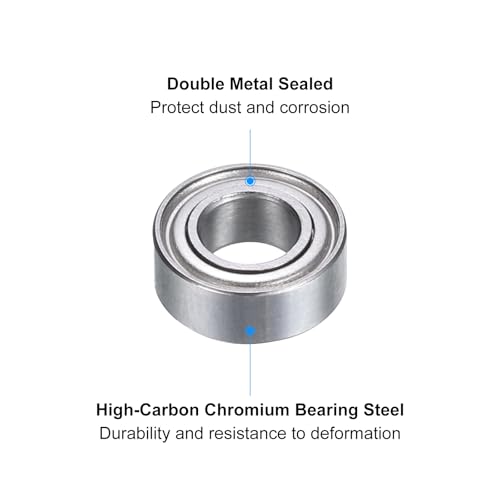 uxcell MR84ZZ Deep-Groove Ball Bearings for Rollers, 4mm x 8mm x 3mm Seal Bearings with Fiber Gloves, Double Metal Sealed Bearing Steel Skateboard Bearings 10Pcs - size: MR84ZZ