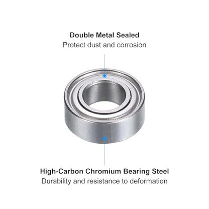 uxcell MR84ZZ Deep-Groove Ball Bearings for Rollers, 4mm x 8mm x 3mm Seal Bearings with Fiber Gloves, Double Metal Sealed Bearing Steel Skateboard Bearings 10Pcs - size: MR84ZZ