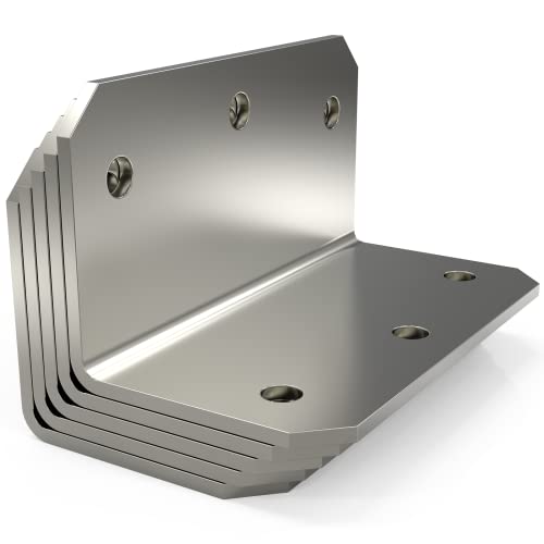 4x2x2 Inch L Brackets Corner Braces for Wood L Right Angle Bracket
