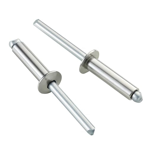 50pcs 1/4" x1/2" Stainless Blind Rivets,Pop Rivets,304 Stainless Steel Grip and Steel Mandrel, 6.3 x 12mm - color: Stainless Steel, size: 1/4" x 1/2"