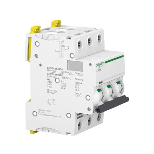 Schneider A9F74325 Miniature Circuit Breaker - iC60N - 3 Poles - 25 A - C Curve