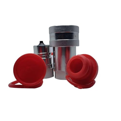 1-Set 3/4" Ag ISO5675 Carbon Steel Hydraulic Quick Disconnect Coupling/Coupler Poppet Valve，Pioneer Type, Set w/Dust Cap - size: 1Set-3/4"NPT(Poppet)