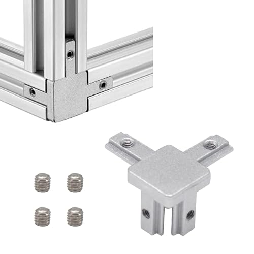 12pcs 2020 Hardware 3-Way Angel Bracket Corner Connector Silver - color: Silver, size: 20-Corner 3-Way
