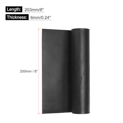 MECCANIXITY Solid Rubber Sheet 1/4" Thick x 8" Wide x 8" Long, Anti-Slip Neoprene Rubber Roofing Material for Gaskets DIY Material, Pads, Seal, Bumpers - size: 1/4" x 8" x 8"