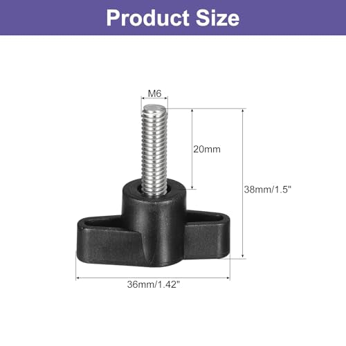 uxcell 5Pcs Clamping Screw Knob, M6 x 20mm Metric 304 Stainless Steel T Shaped Thumb Screws Handle for Quick Remove Hand Tightening Knob Replacement - size: M6 x 20mm