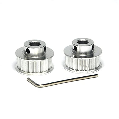 2PCs Aluminum 2GT Timing Pulley 40 Teeth Bore 8mm for 3D Printer CNC Machine 10mm Width 2GT Timing Belt - size: 40 teeth, style: 8mm bore, for 10mm belt