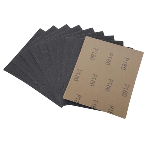 MAXMAN 1/4 Sheet Sandpaper, 4.5" x5.5" 180 Grit Silicone Carbide, for Wood - style: 180 grit