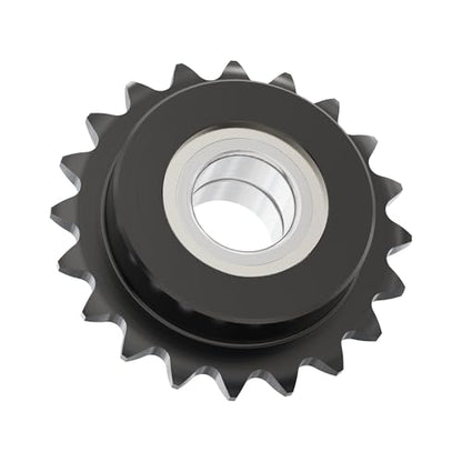 17 Tooth Roller Chain Sprocket, 37mm OD 8mm Bore 1/4" Pitch Chain Idler Sprocket, Single Bearing Black Oxide Finish C45 Carbon Steel for ISO 04C Chain - size: 6mm Bore 17 Tooth