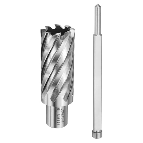 HARFINGTON Annular Cutter 1-1/8" Cutting Diameter Shank 3/4" with 2" Depth of Locating Pin M2 High-Speed Steel Drill Bit Annular Cutter for Standard Magnetic Drills Machine Tools Mills - size: 1-1/8 inch * 2 inch