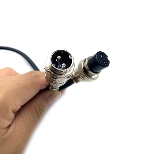 3.28 ft GX16 2 Pin Male to Female Cable, GX16 2Pins Female to Male Head Aviation Cordset Electrical Connector Panel Mount Circular Metal Adapter Cordset for Ships 7A 220V 18AWG (1meter) - size: GX16 2Pin