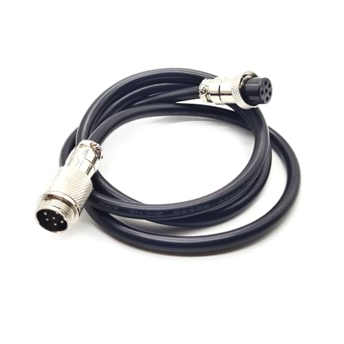 3.28 ft GX16 6 Pin Male to Female Cable, GX16 6Pins Female to Male Head Aviation Cordset Electrical Connector Panel Mount Circular Metal Adapter Cordset for Ships 5A 125V 22AWG (1meter) - size: GX16 6Pin