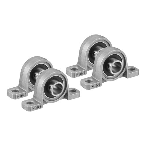 uxcell KP001 Pillow Block Bearing 7/16" (12mm) Zinc Alloy Steel 4Pcs - size: KP001 (7/16" Bore)