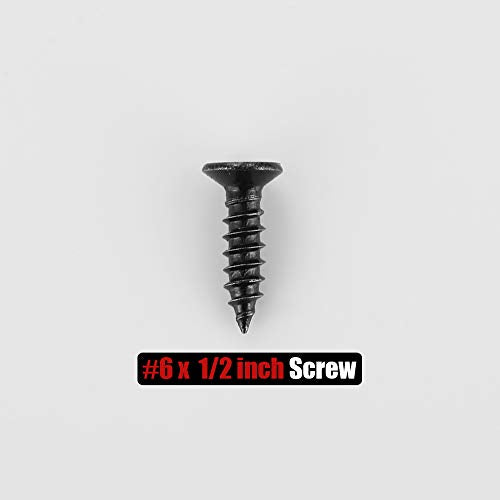 JQK #6 x 1/2" Black Screw, Flat Head Phillips Wood Screw 18-8 S/S Electroplating Black Stainless Steel, #6 x 1/2-Inch, 100-Piece, SB3514-P100 - color: Black, size: #6 x 1/2 IN(100 Pcs)