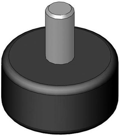 1.00 dia., 1/4-20 thds., 1.25 Lg., 50 Lbs Comp. Load, 15 Lbs. Shear load, Inch Double End Male/Female Natural Rubber Vibration Mount (1 Each)