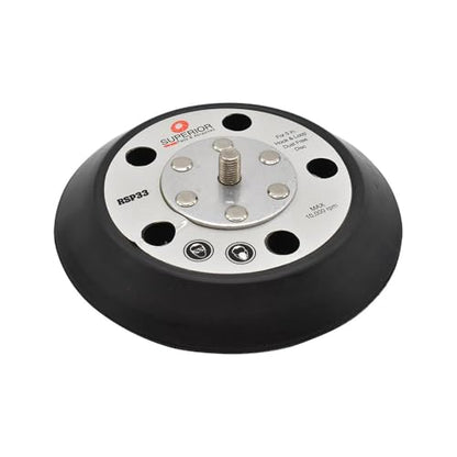 Superior Pads & Abrasives RSP33 5" Diameter - 5/16"-24 UNF Threaded Shaft Hook & Loop Sander Pad with 5 Vacuum Holes Replaces OEM# #15000 Compatible with Porter Cable 7344 7335 97355 Sanders