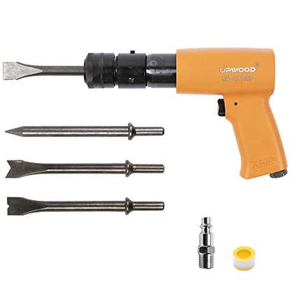 UW-AH190Plus Medium Barrel Air Hammer Kit with Quick Change Retainer and 4 Chisels, 2-5/8 Inch Stroke, 3500 BPM, Light weight (AH190P - Middle Barrel) - style: UW-AH190P Medium Barrel