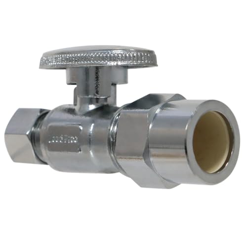 5 Pack XFITTING 3/8" OD Compression x 1/2" CPVC Straight Valve - size: .5" CPVC x .375" Straight