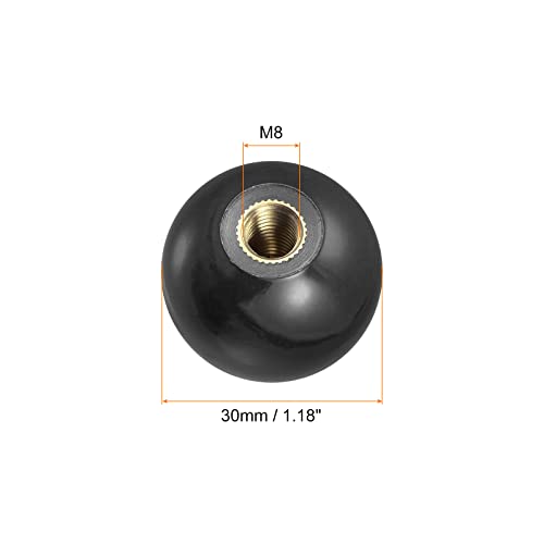 uxcell 6Pcs Threaded Ball Knobs, M8 Female Thread Thermoset Ball Knob - color: Black, size: M8x1.18''
