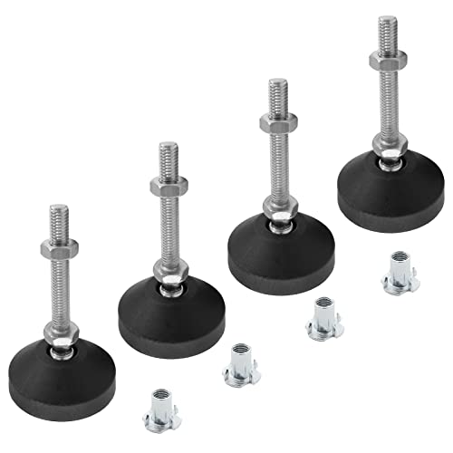 Luomorgo M8 Leveling Feet with T-Nut, D50 x M8 x H80, 4 Pcs - size: D50 x M8 x H80