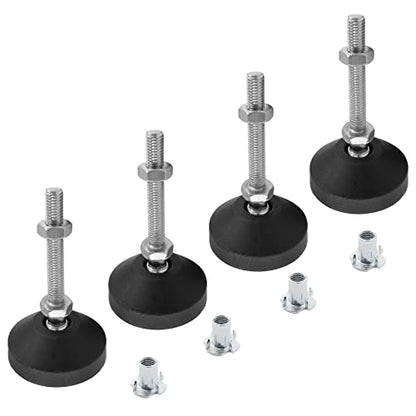 Luomorgo M8 Leveling Feet with T-Nut, D50 x M8 x H80, 4 Pcs - size: D50 x M8 x H80