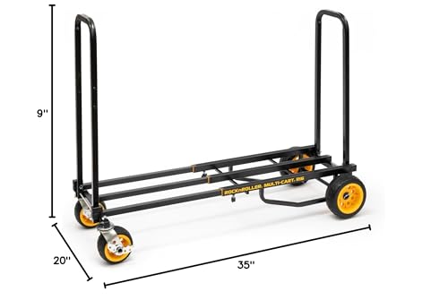 Rock-N-Roller R16RT (Max Wide) 8-in-1 Folding Multi-Cart/Hand Truck/Dolly/Platform Cart/34" to 52" Telescoping Frame/600 lbs. Load Capacity, Black - style: R16RT