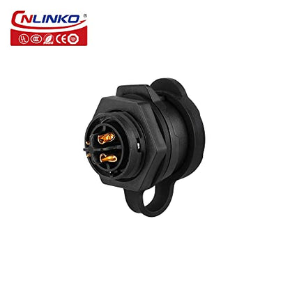 CNLINKO IP68 Circular Panel M16 Plastic 4 Pin Plug and Socket Electrial Waterproof Auto Wire Harness Solder with Cover for Power Equipment DC/AC Welding Connector (4 Pin) - size: 4 Pin, style: Single-Hole Set/Plug without Cable