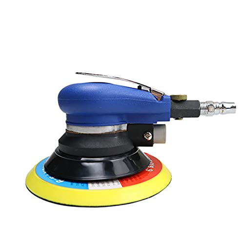 Air Palm Random Orbital Sander, Dual Action Pneumatic Polisher Speed Adjustable Grinding Sanding (Red, 5 inch) - color: Red, size: 5 inch