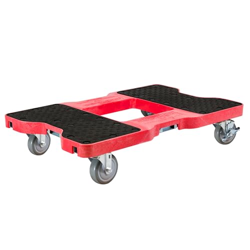 SNAP-LOC, Heavy Duty Furniture Moving Dolly, 4 Wheels, 1,500 lb, Dollies for Moving Cargo, E Strap Attachment Included, Red, Made in USA - style: Heavy Duty Moving Dolly 4 Wheels, Red