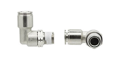 PneumaticPlus PN15 Series Push to Connect Tube Fitting, Male Elbow (1/2" Tube X 1/4" NPT) Pack of 5 - size: 1/2" Tube X 1/4" NPT