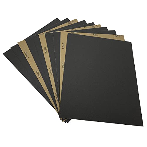 240 Grit Wet Dry Sandpaper, 10PCS 9x11 Inch Silicon Carbide Sanding Sheets - style: Grit 240