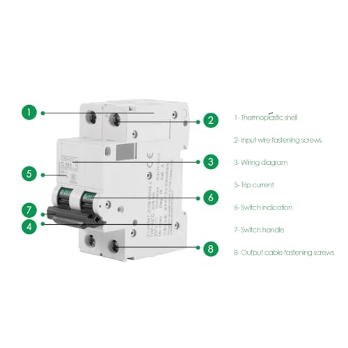 Solar DC Miniature Circuit Breaker 2P 63A 250V DIN Rail