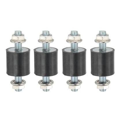 PATIKIL M8 25x20mm Rubber Isolator Mounts, 4 Pcs Rubber Studs Shock Absorber Anti-Vibration Isolation Damping Mounts with Lock Nuts for Motor, Air Compressor, Engines (60mm Height) - size: M8-25x20x60mm