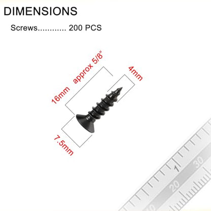 Wood Screws, Flat Head Phillips Self Tapping Screw, #8 x 5/8", 200 Pcs - size: #8 x 5/8"