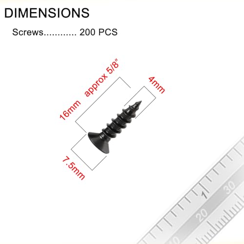 Wood Screws, Flat Head Phillips Self Tapping Screw, #8 x 5/8", 200 Pcs - size: #8 x 5/8"