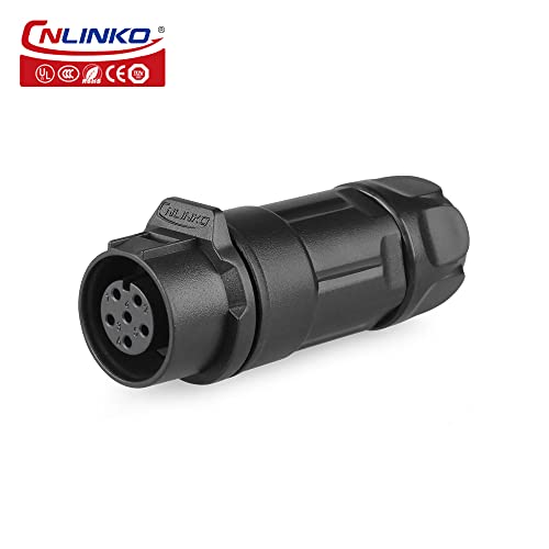 CNLINKO LP-12 IP68 Industrial Waterproof Connector Quick Plug Circular Connector PBT Plastic Shell Aviation Connector M12 2-8 Pin Male Plug and Female Plug (6 Pin) - size: 6-Pin, style: Polymer Housing Kit