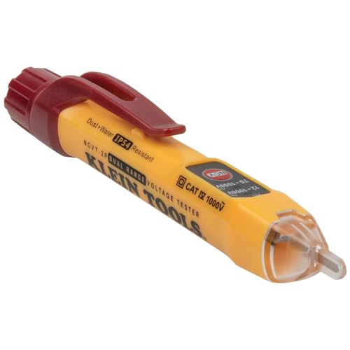 Klein Tools NCVT2P Dual Range, Non-Contact Voltage Tester, 12-1000V AC, Visual and Audible Indicators, Auto Power Off - size: NCVT