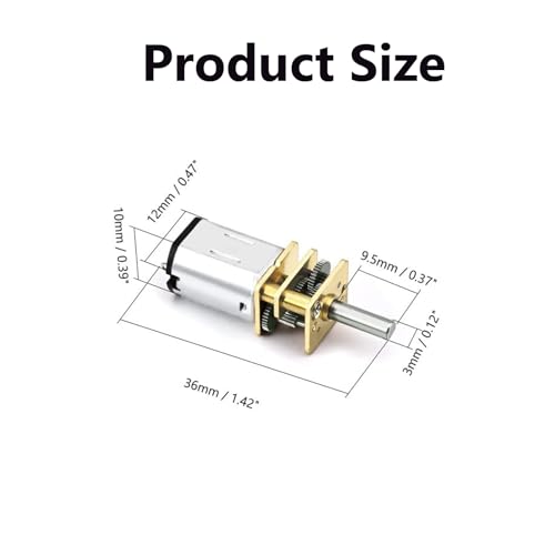 N20 Gear Motor High Torque Speed Reduction Motor 3mm Shaft Mini DC Motor Metal Gearwheel Micro Electric Motor for Robot Models, RC Cars, DIY Engine Toys (12V 3000RPM) - size: 12V 3000RPM